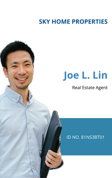 Free Classic Real estate ID Card Template to Edit Online