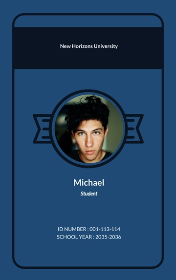 Free University ID Card Template to Edit Online