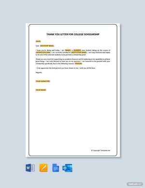 Scholarship Application Letter Sample For College