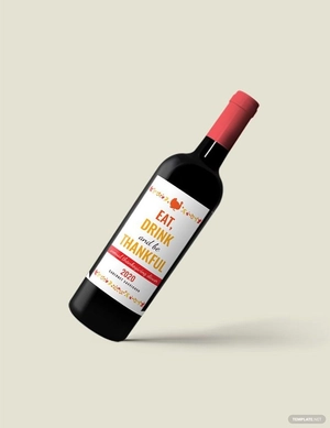 Thanksgiving Wine Bottle Label Template