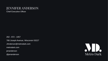 Free Metro Dark Business Card Template to Edit Online Free Metro Dark Business Card Template to Edit Online