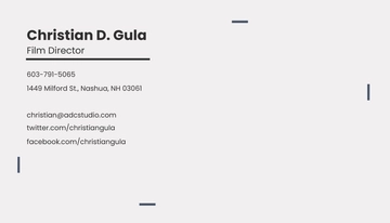 Free Movie Director Business Card Template to Edit Online
