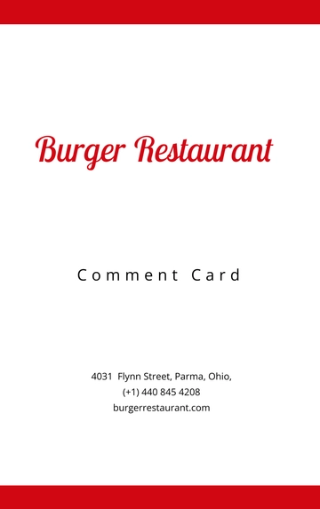 Free Comment Card Template to Edit Online
