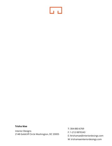 Free Interior Designer Letterhead Template to Edit Online