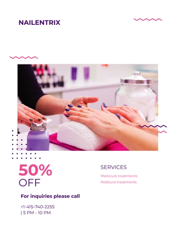 Free Beauty Nails Bar Flyer Template to Edit Online