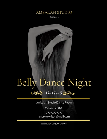 Free Belly Dancing Flyer Template to Edit Online