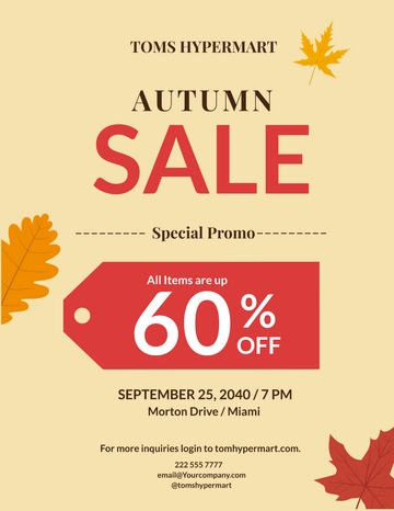 Free Big Autumn Sale Flyer Template to Edit Online