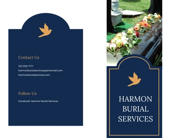 Free Catholic Burial Funeral Bi-Fold Brochure Template to Edit Online