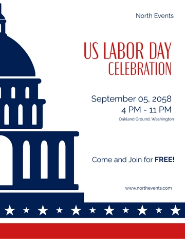 Free US Labor Day Flyer Template to Edit Online