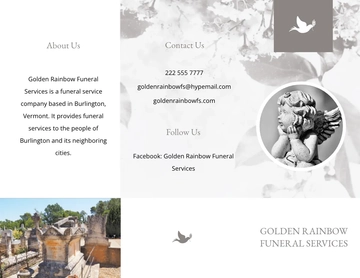 Free Celebration of Life Evite Funeral Tri-Fold Brochure Template to Edit Online