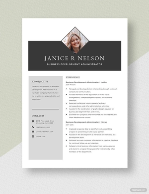 Business Development Administrator Resume