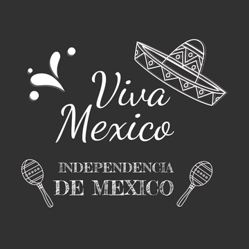 Free Happy Mexican Independence Day Chalkboard Clipart Template to Edit Online