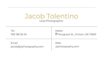 Free Wedding Photography Business Card Template to Edit Online
