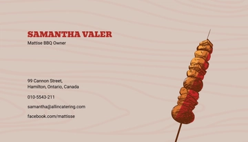 Free Wood BBQ Business Card Template to Edit Online