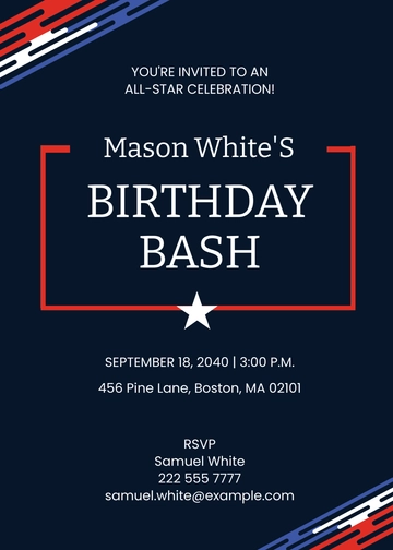 Free Birthday Sports Ticket Invitation Template to Edit Online
