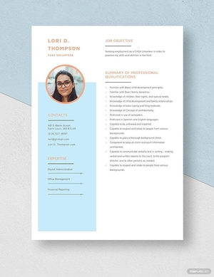CASA Volunteer Resume