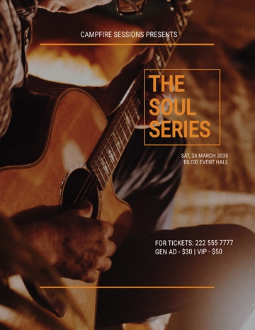 Free Acoustic Concert Flyer Template to Edit Online
