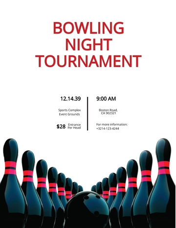 Free Bowling Tournament Flyer Template to Edit Online