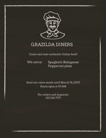 Free Chalk Style Restaurant Flyer Template to Edit Online