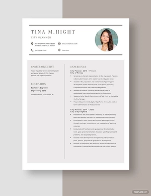 City Planner Resume