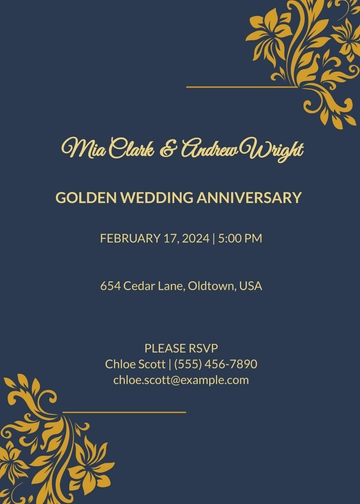 Free 50th Wedding Anniversary Invitation Template to Edit Online