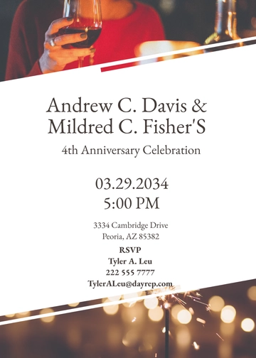 Free Anniversary Invitation RSVP Template to Edit Online