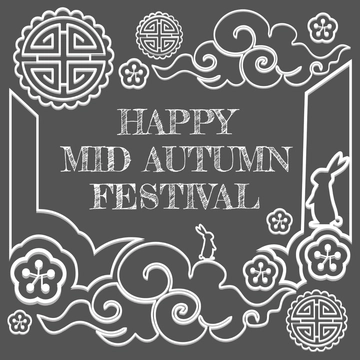 Free Happy Mid-Autumn Festival Chalkboard Clipart Template to Edit Online