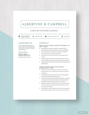 Computer Software Engineer Resume