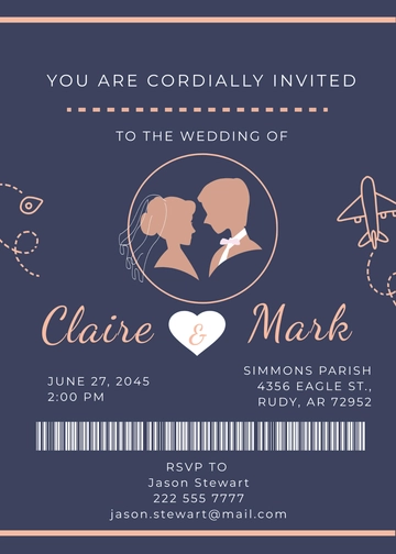 Free Boarding Pass Wedding Invitation Template to Edit Online
