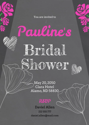 Free Chalkboard Bridal Shower Invitation Template to Edit Online