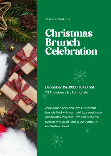 Free Christmas Brunch Invitation Template to Edit Online