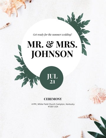 Free Beach Wedding Flyer Template to Edit Online