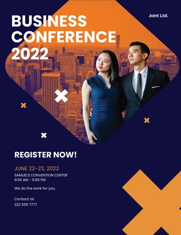 Free Modern Business Conference Flyer Template to Edit Online