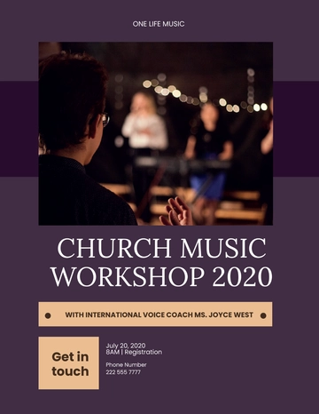 Free Church Music Workshop Flyer Template to Edit Online
