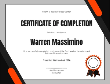 Free Balance Fitness Certificate Template to Edit Online