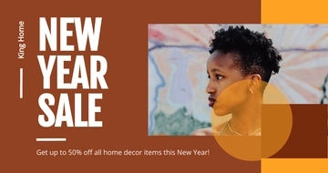 Free New Year Sale Facebook Post Template to Edit Online