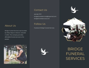 Free Modern Funeral Service Tri-Fold Brochure Template to Edit Online