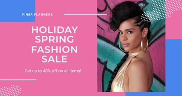 Free Holiday Spring Offer Sale Facebook Post Template to Edit Online