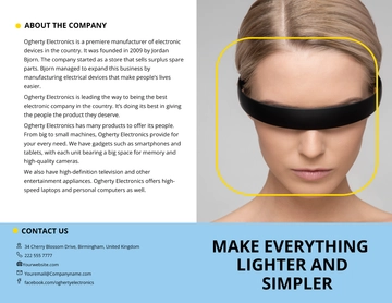 Free Electronic Product Bi-Fold Brochure Template to Edit Online