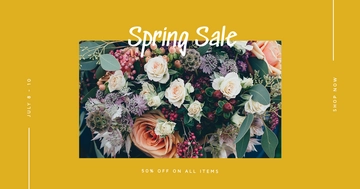 Free Spring Sale Facebook Post Template to Edit Online