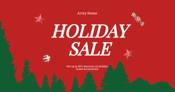 Free Holiday Off Discount Sale Facebook Post Template to Edit Online