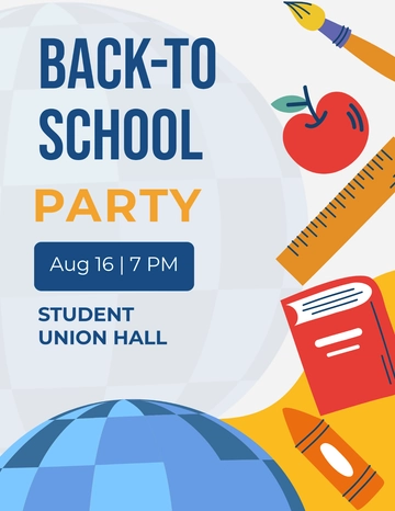Free Back To School Party Flyer Template to Edit Online