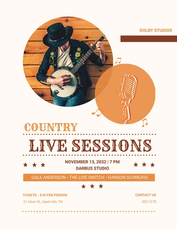 Free Country Live Flyer Template to Edit Online