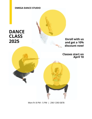 Free Dance Class Studio Flyer Template to Edit Online