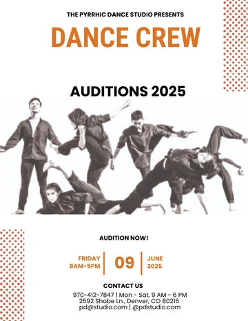 Free Dance Crew Audition Flyer Template to Edit Online Free Dance Crew Audition Flyer Template to Edit Online