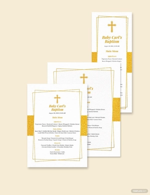 Blank Baptism Menu Template