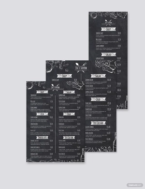 Bifold Chalkboard Menu Design Template