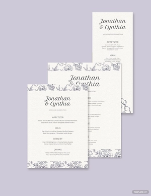 Dinner Wedding Menu Template