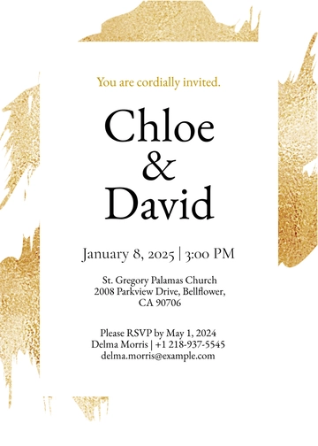 Free Modern Church Wedding Invitation Template to Edit Online
