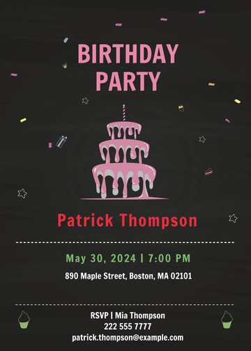Free Chalkboard Birthday Invitation Template to Edit Online